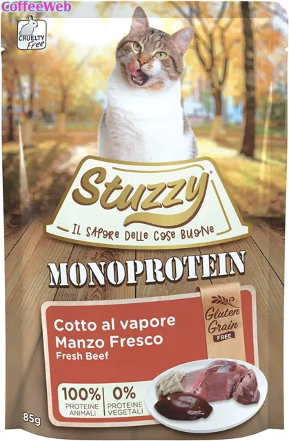 Stuzzy, Cibo Umido per Gatti Adulti Al Gusto Manzo Fresco, Patè Monoproteico Sen 9