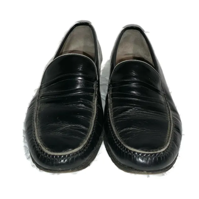 BALLY SHOE LEATHER loafer Men's Size 10 Medium Black Made in ITALY ...