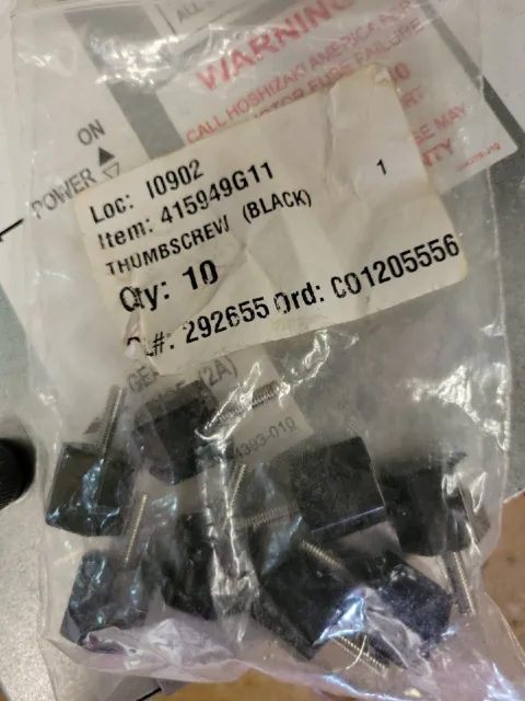 Hoshizaki Thumbscrew Part# 415949G11 Black. 8 In This Package.