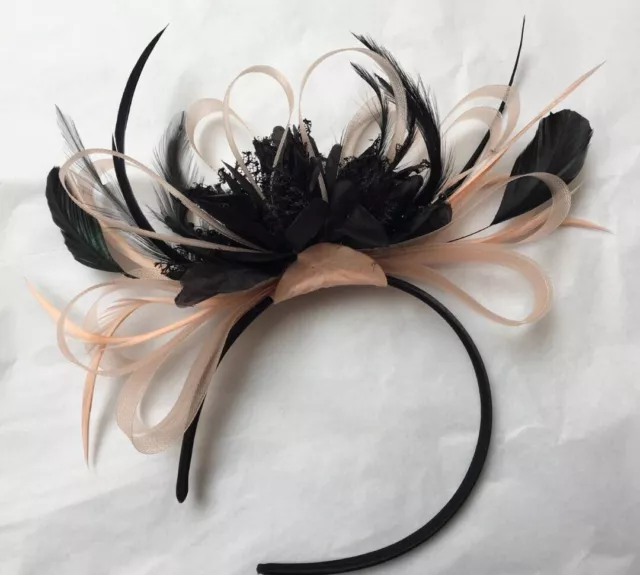 Customised Feather Hair Fascinator on Headband Wedding Royal Ascot Races Bespoke