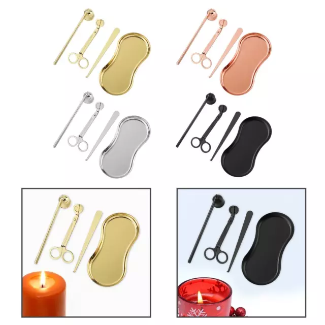 4 in 1 Candle Wick Trimmer Snuffer Set Candle Wick Clipper Stainless Steel