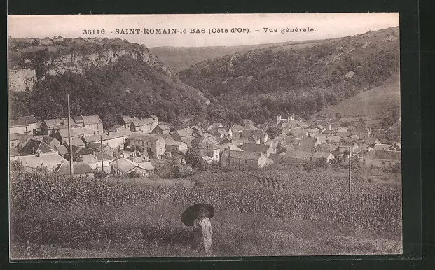 CPA Saint-Romain-le-Bas, Vue générale