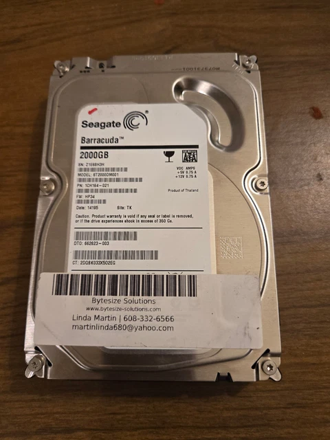 Hard Disk HP 823030-001, Seagate ST2000DM001 2TB SATA 3.5", Nuovo, Per Server/PC