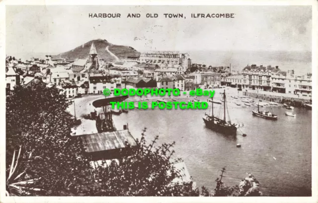 R556270 Ilfracombe. Harbour and Old Town. 1946