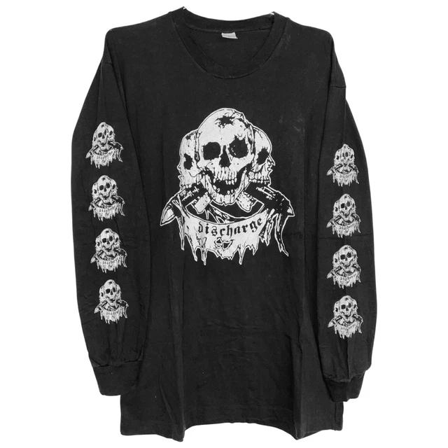 Vintage Discharge 1991 T-Shirt Size XL Crass GBH Nausea Dystopia