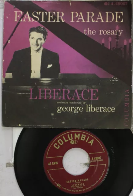 Pop Picture Sleeve 45 George Liberace - Easter Parade / The Rosary On Columbia