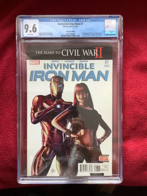 Invincible Iron Man #7-2nd Print-CGC 9.6-1st Cameo Appearance Of Riri Williams