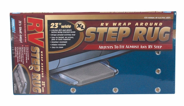 Camco 42934 Entry Step Rug; Wrap Around Hook and Spring; 23 Inch Width x 22 Inc