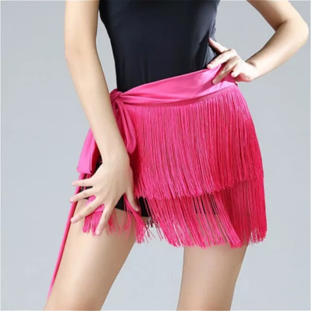 Women Girl Kid Ballroom Latin Fringe Dance Skirt Wrap Dancewear Salsa Tango