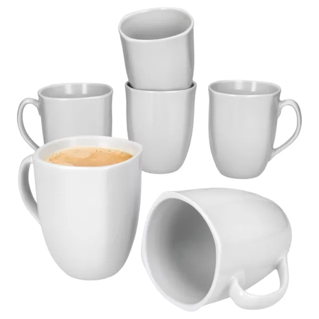 6er Set Lotta Kaffeebecher 300ml weiß Porzellan-Tassen 6 Personen Tee Kakao