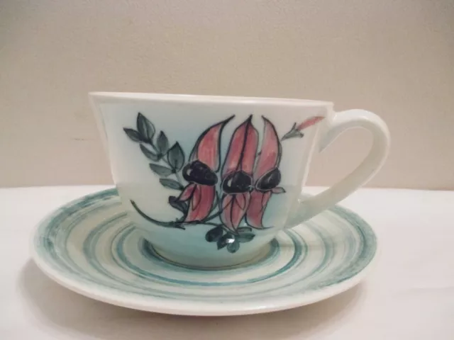 Retro Studio Anna Australian Pottery cup & saucer BROKEN HILL 60s vintage