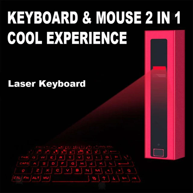 COMPACT MINI VIRTUAL Laser Bluetooth Wireless Keyboard Desktop Computer ...