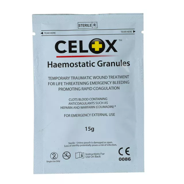 CELOX Haemostatic Granules 15g Stops Bleeding Fast - Brand New *Free Postage*