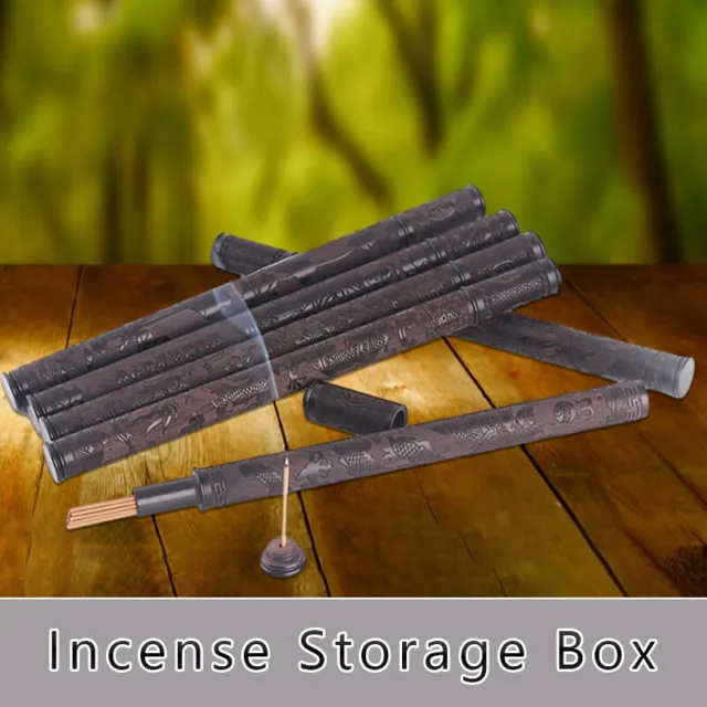 1pcs Wood Stick Incense Tube Carved Thread Incense Holder Incense Storage Box