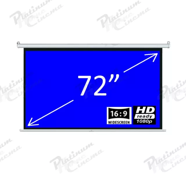 New 72" Electric HD Projection Screen projector home cinema 16:9 Fibre Glass