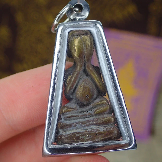 Phra Pidta Closed Eyes Rare Buddhism Talisman Pitta Closed Eyes Buddha Statue
