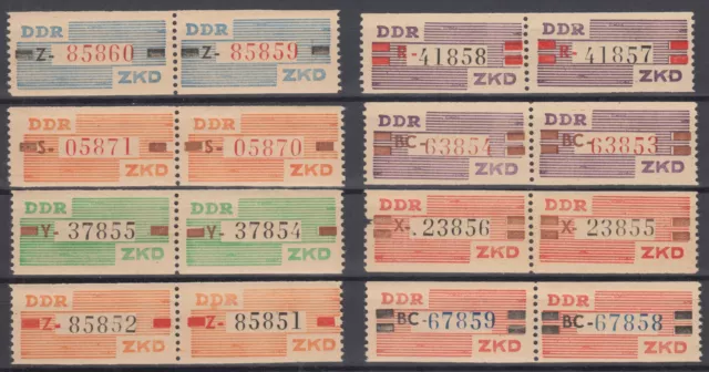 DDR III - X postfrisch ** ; ZKD Dienstmarken B nicht verausgabt ; je 2x als Paar