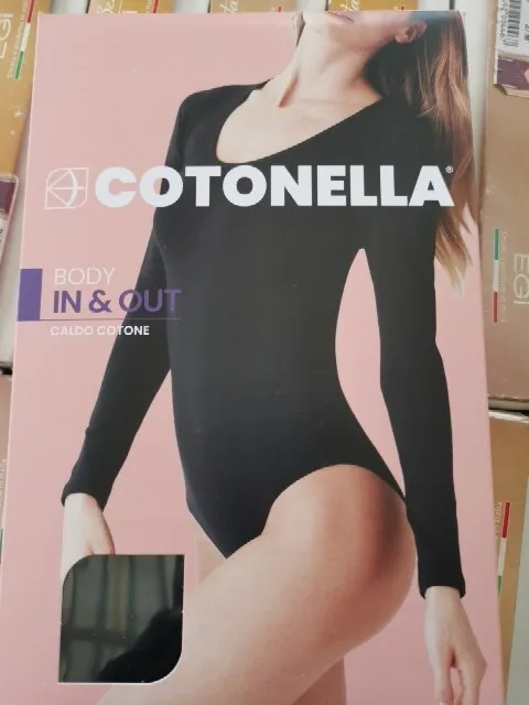 Body Cotonella 3506 donna maniche lunghe in caldo cotone elasticizzato