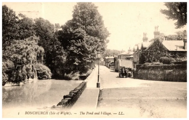 Bonchurch Isle Of Wight England Pond & Village Vintage Postcard