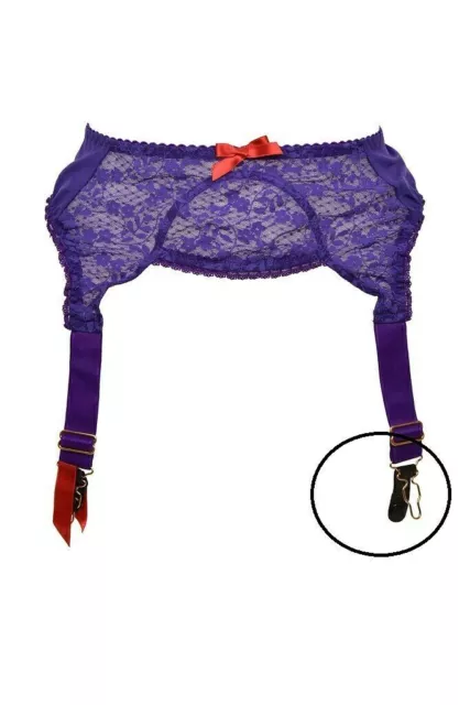 AGENT PROVOCATEUR Womens Garter Belt Lace Mesh Floral Purple Size S