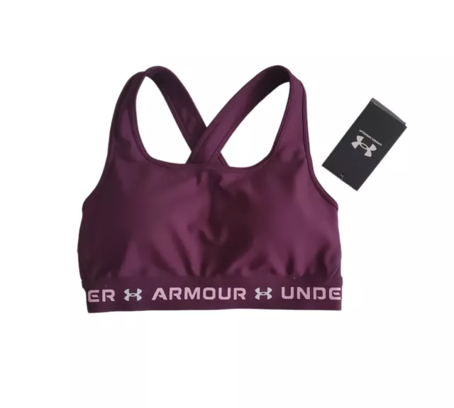 Under Armour Womens Sports Bran Purple Crossback Mid-Impact Sz SM/CH 1363600 New