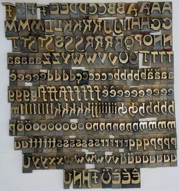Prägeschrift 13 mm Messingschrift Buchbinder Messing Buchbinden Vergoldepresse
