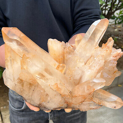 12.2LB Clear white quartz crystal cluster Mineral specimen from madagat, healing