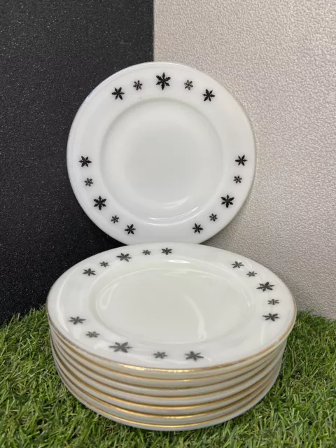 Jaj Pyrex Gaiety Fiocco Di Neve Nero Piastre Laterali 6,5"" X 8