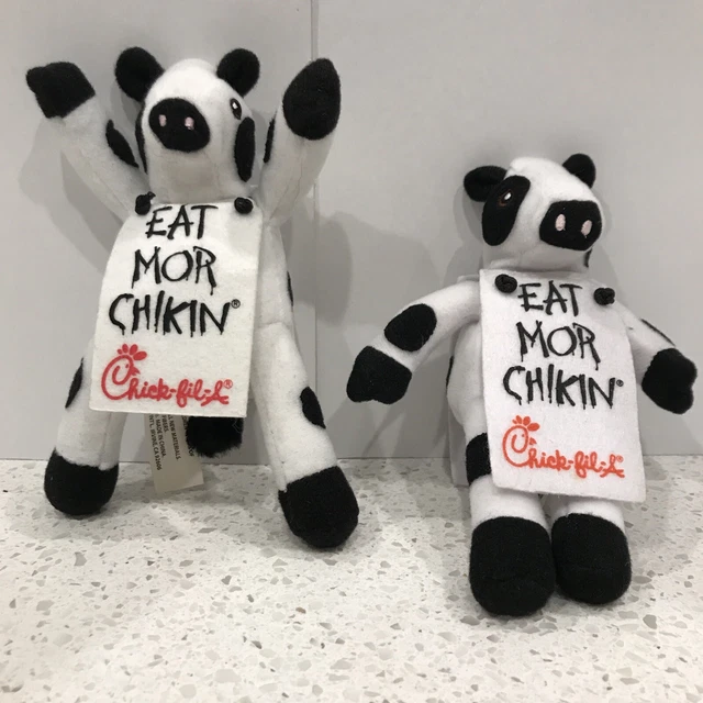Chick-Fil-A Cow Plush EAT MOR CHIKIN COWS Lot of 2 - 2002, 2008