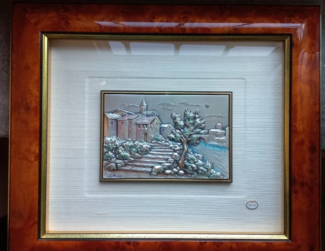 QUADRO ACCA - Bassorilievo su lastra d'argento 925% - Artista