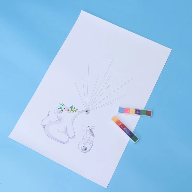 Libro da disegno bambino matrimonio impronte digitali libro degli ospiti festa bambino
