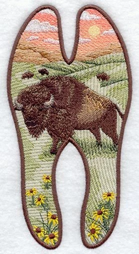 Embroidered Long-Sleeved T-Shirt - Buffalo Track A7962 Sizes S - XXL