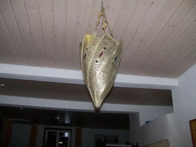 Orient Laterne Lampe Deckenlampe Pendellampe Messing silber Arabisch