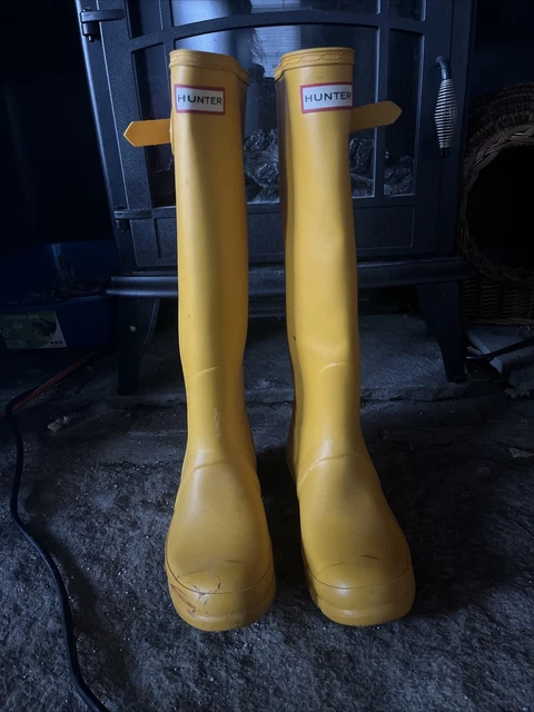 mustard rain boots