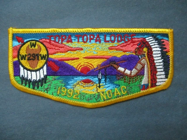 OA Lodge 291 Topa-Topa 1992 yellow border flap