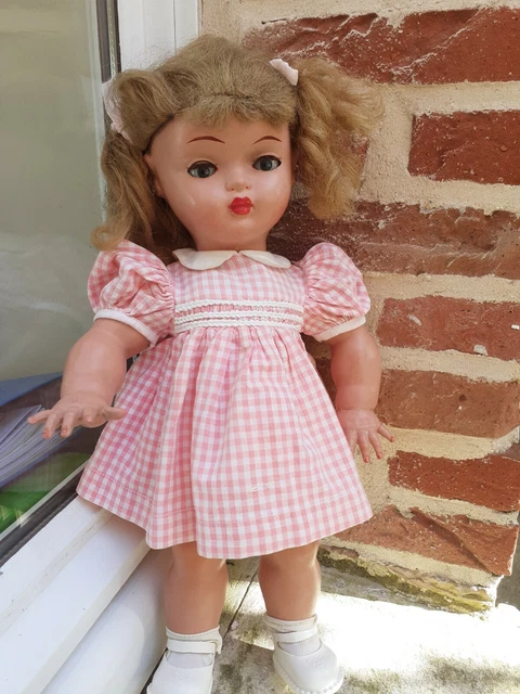 Vintage Collectible French Poupée Bté SGDG Bella Doll ,rhodoïd, 1950s, Made in France