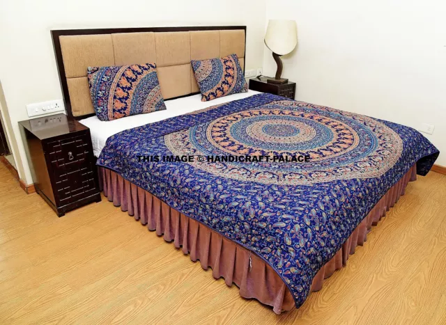 Indien Couverture Doona Mandala Art Bohème Kantha Matelassé Couette Set Boho