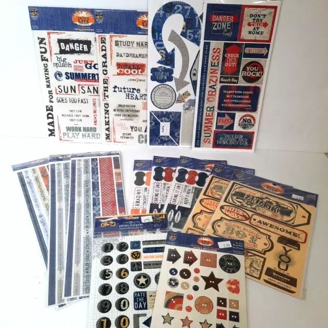 14 Little Yellow Bicycle ZACHS LIFE Scrapbooking Sticker Packs New ZL