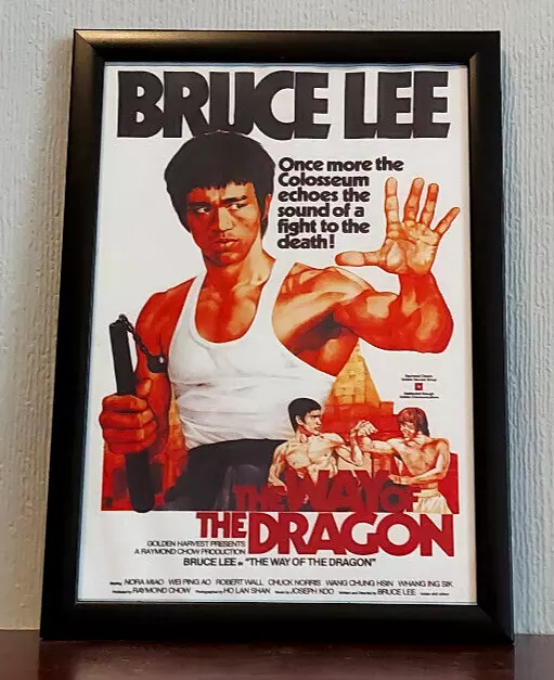 Bruce Lee The Way Of The Dragon A4 Repro Framed Movie Print Film Memorabilia
