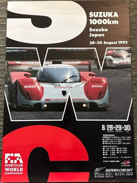 Suzuka Giappone 1000km SPORTS Auto Gara 1992 Vintage Originale Motor Racing