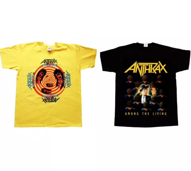 ANTHRAX STATE OF EUPHORIA AMONG THE LIVING Short Long sleeve new black T-SHIRT