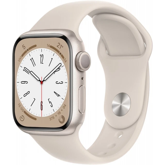 Apple Watch Series 8 Sportarmband 41 mm Aluminium GPS Smartwatch polarstern NEU