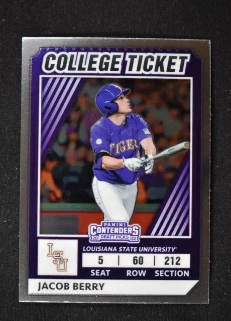 2022 Elite Extra Edition College Tickets Optic #CTO-7 Jacob Berry - LSU Tigers