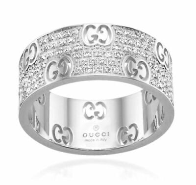 Gucci 18k White Gold Icon Stardust Eternity 0.57ct Diamond Band Ring