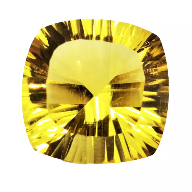 Superbe pierre précieuse certifiée coussin de citrine jaune naturel 14,60...