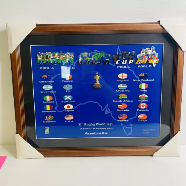 Rugby World Cup 2003 Australia -Framed Badges Wall LIMITED EDITION of 200 - NEW