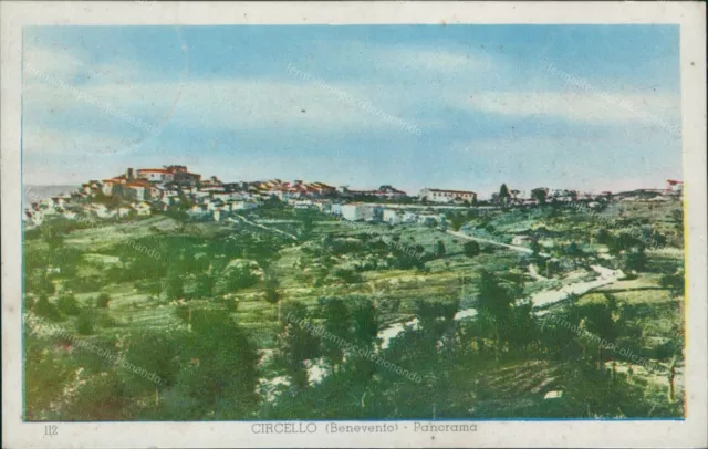 cr103 cartolina circello panorama provincia di benevento campania