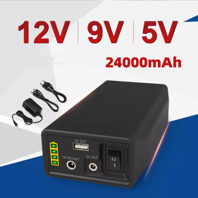 12V 9V 5V Portable Rechargeable Lithium Battery Pack for CCTV USB Power Bank AU