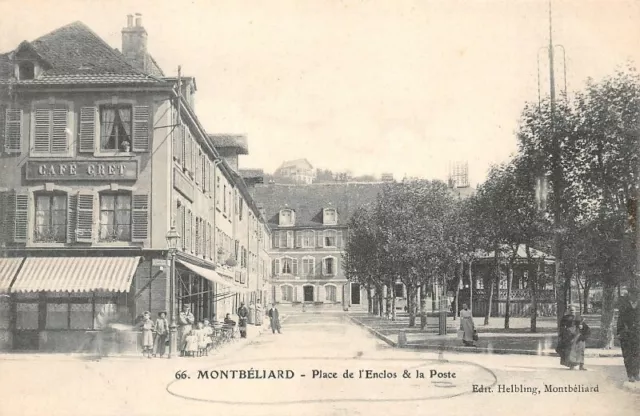 MONTBELIARD - Place de l'enclos et la poste  (Doubs)