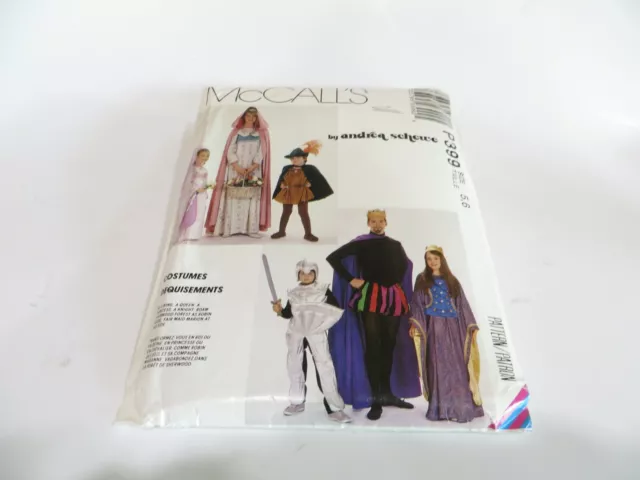 McCall's P399 Medieval Costume Package Sewing Pattern King Queen Princess Knight